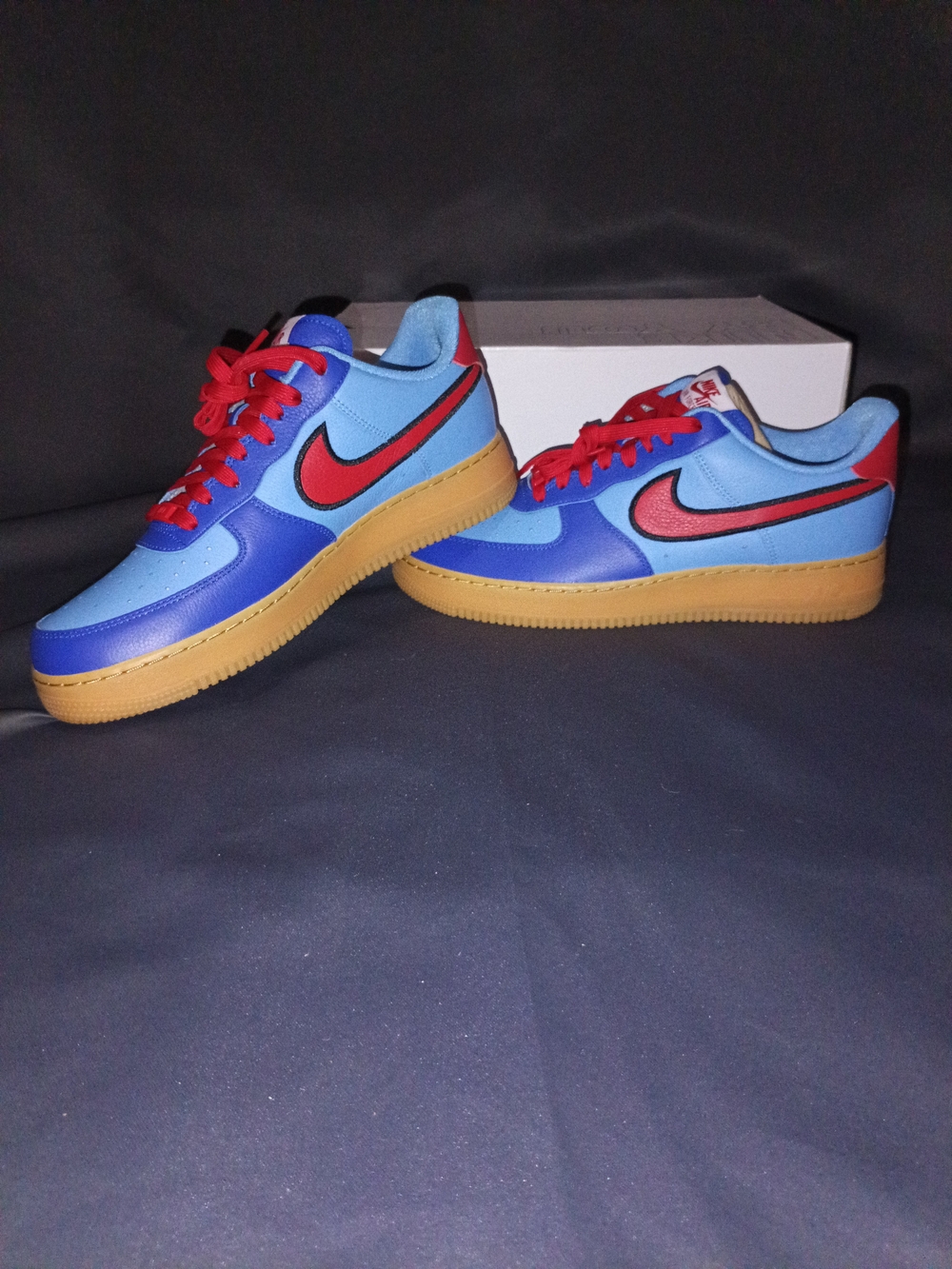 Custom Nike Air Force 1 Low (Blue/Red/Gum) - Men’s Size 10.5